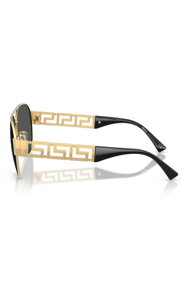 61mm Pilot Sunglasses, Alternate, color, GOLD / DARK GREY