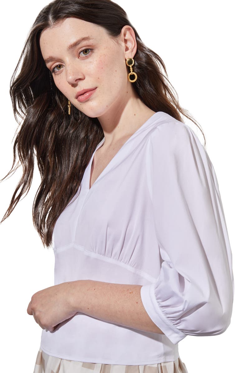 Ming Wang Bishop Sleeve Top, Alternate, color, 