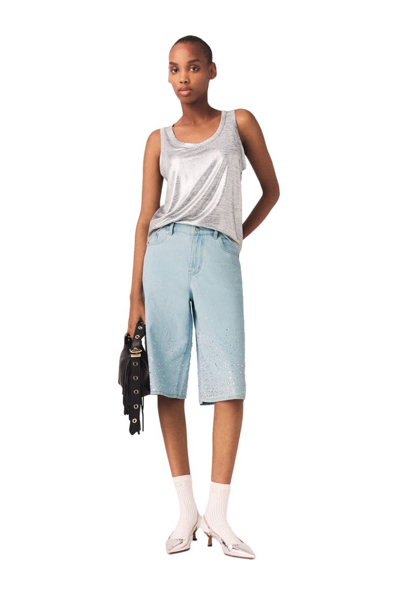 Metallic tank top, Alternate, color, Silver
