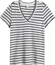 Caslon® Cotton & Modal V-Neck T-Shirt