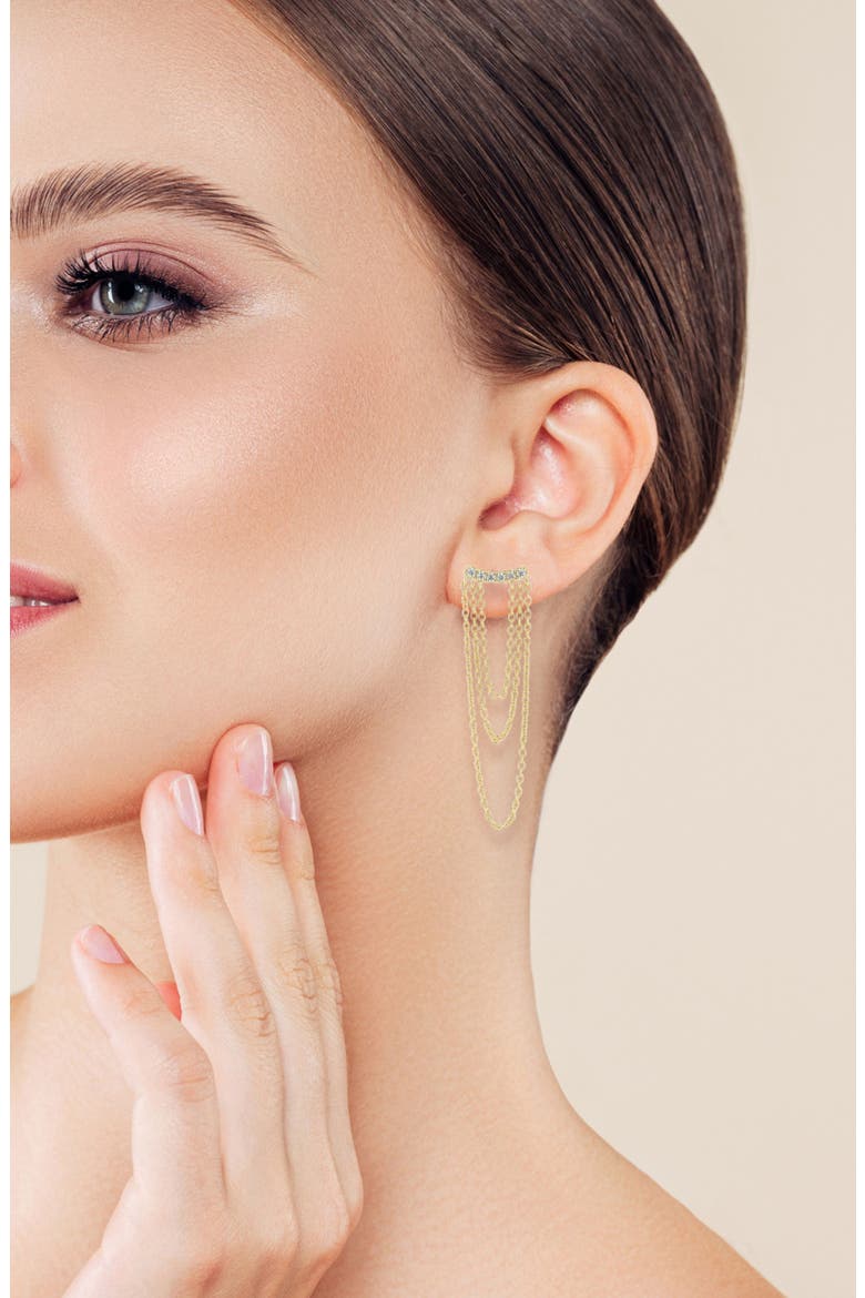 Draped Chain Earrings, Alternate, color, GOLD