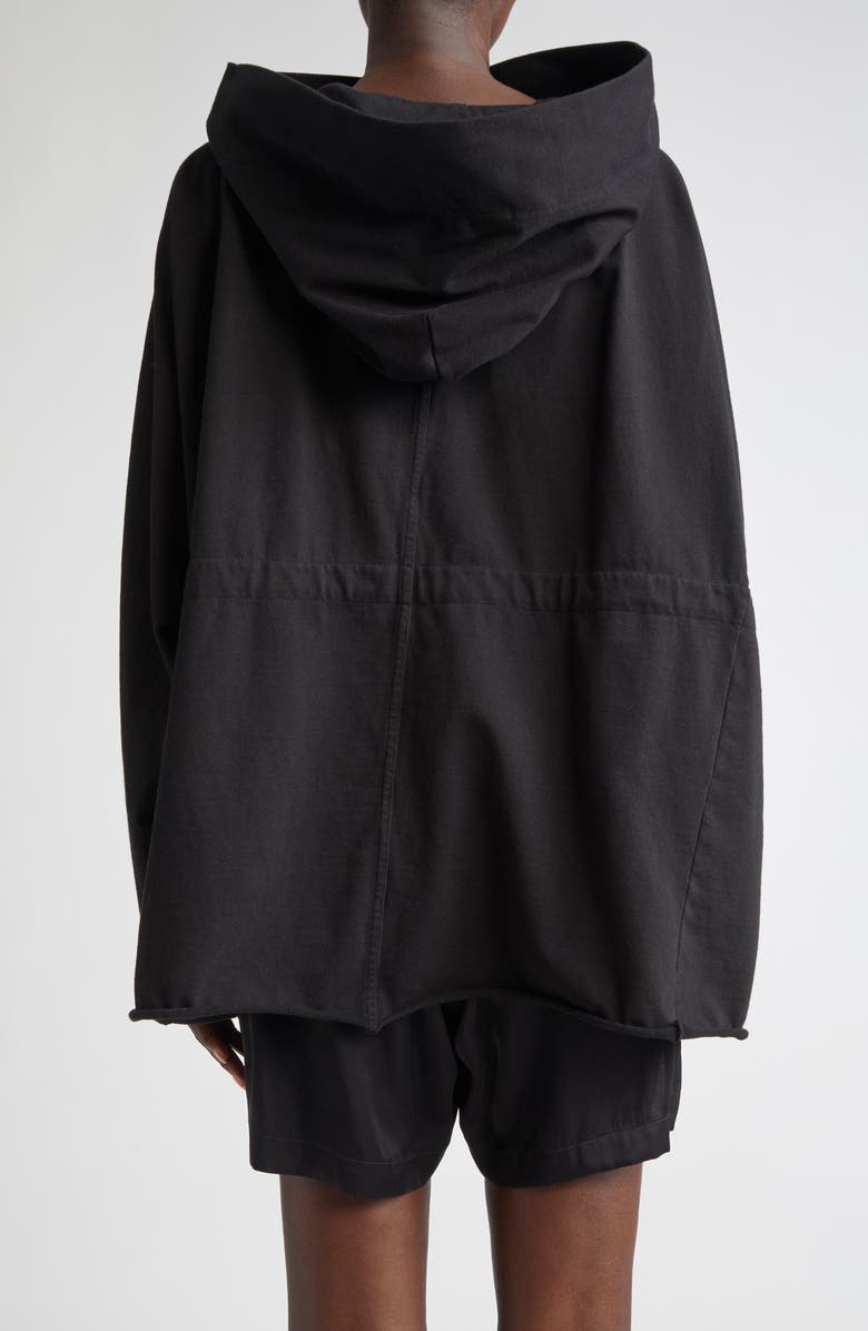 Rick Owens Tie Waist Cotton Hoodie, Alternate, color, 