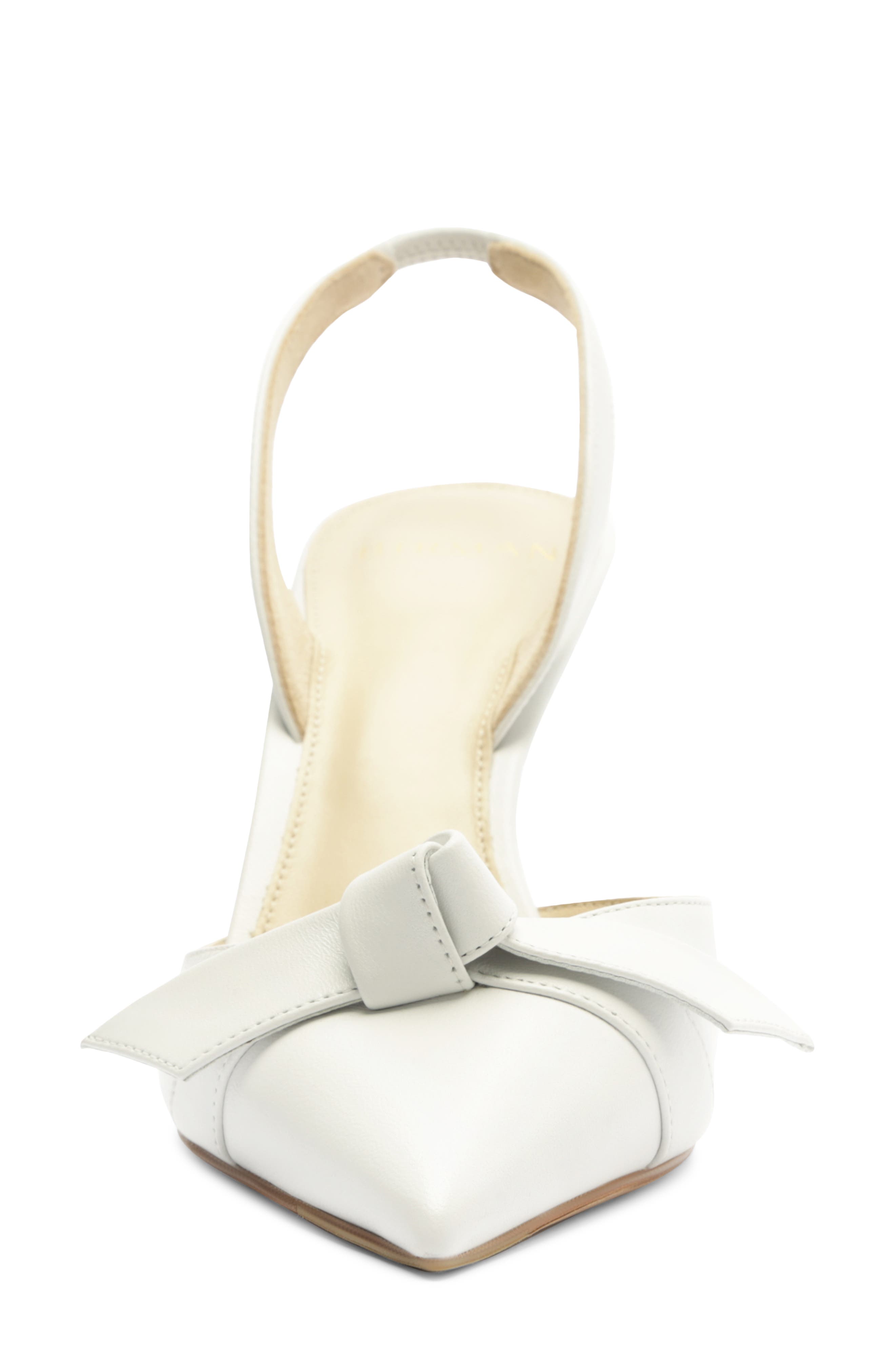 Clarita Bell Pointed Toe Slingback Pump, Alternate, color, WHITE