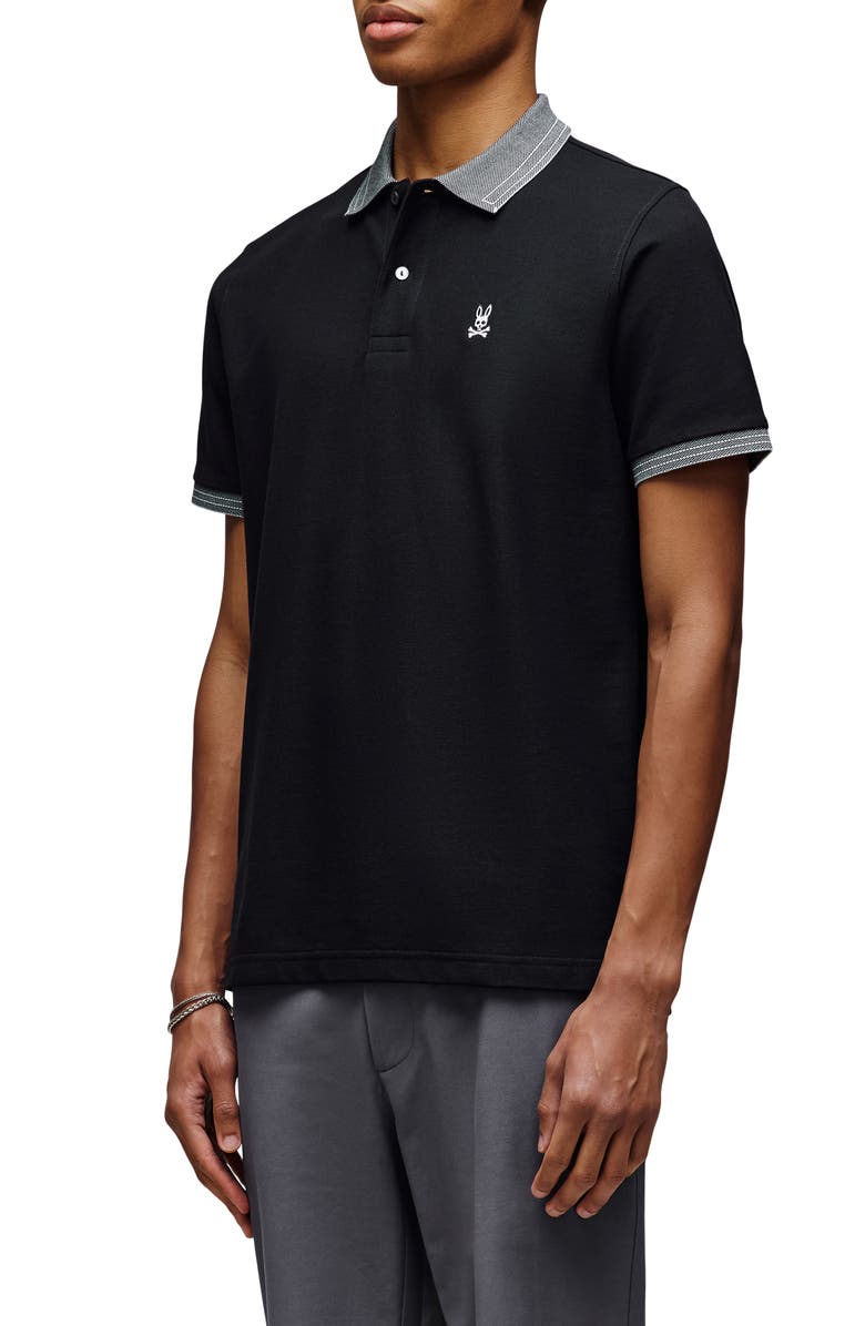 Psycho Bunny Murphy Pima Cotton Piqué Polo, Alternate, color, Black