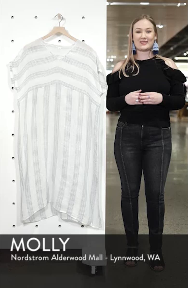 Stripe Organic Linen Shift Dress, sales video thumbnail