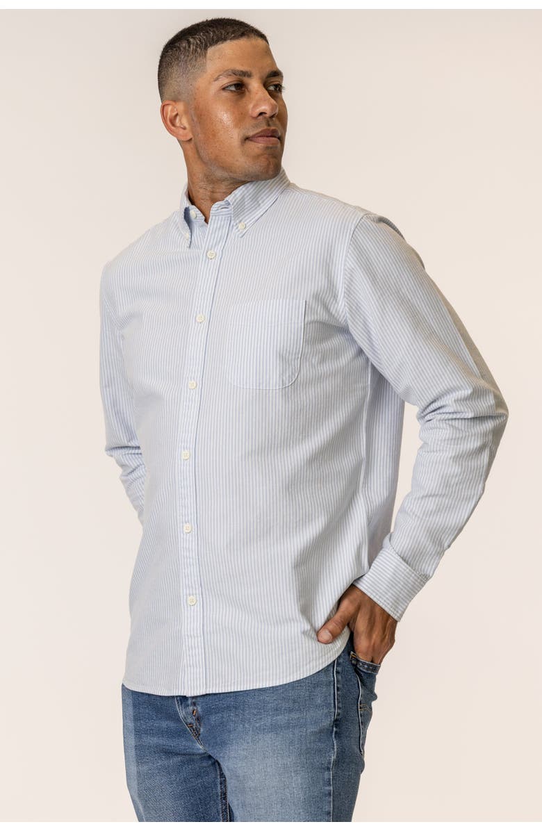 Vottera Organic Cotton Oxford Shirt, Main, color, Stripe Blue White