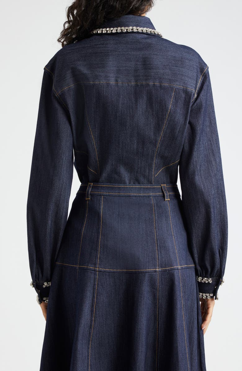 Cinq à Sept Rhinestone Embellished Denim Button-Up Shirt, Alternate, color,