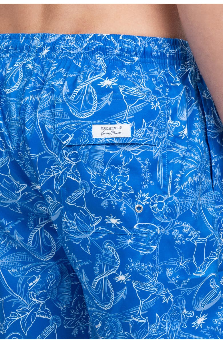 Kenny Flowers The Margaritaville Ode to Jimmy Swim Trunks, Alternate, color, Blue