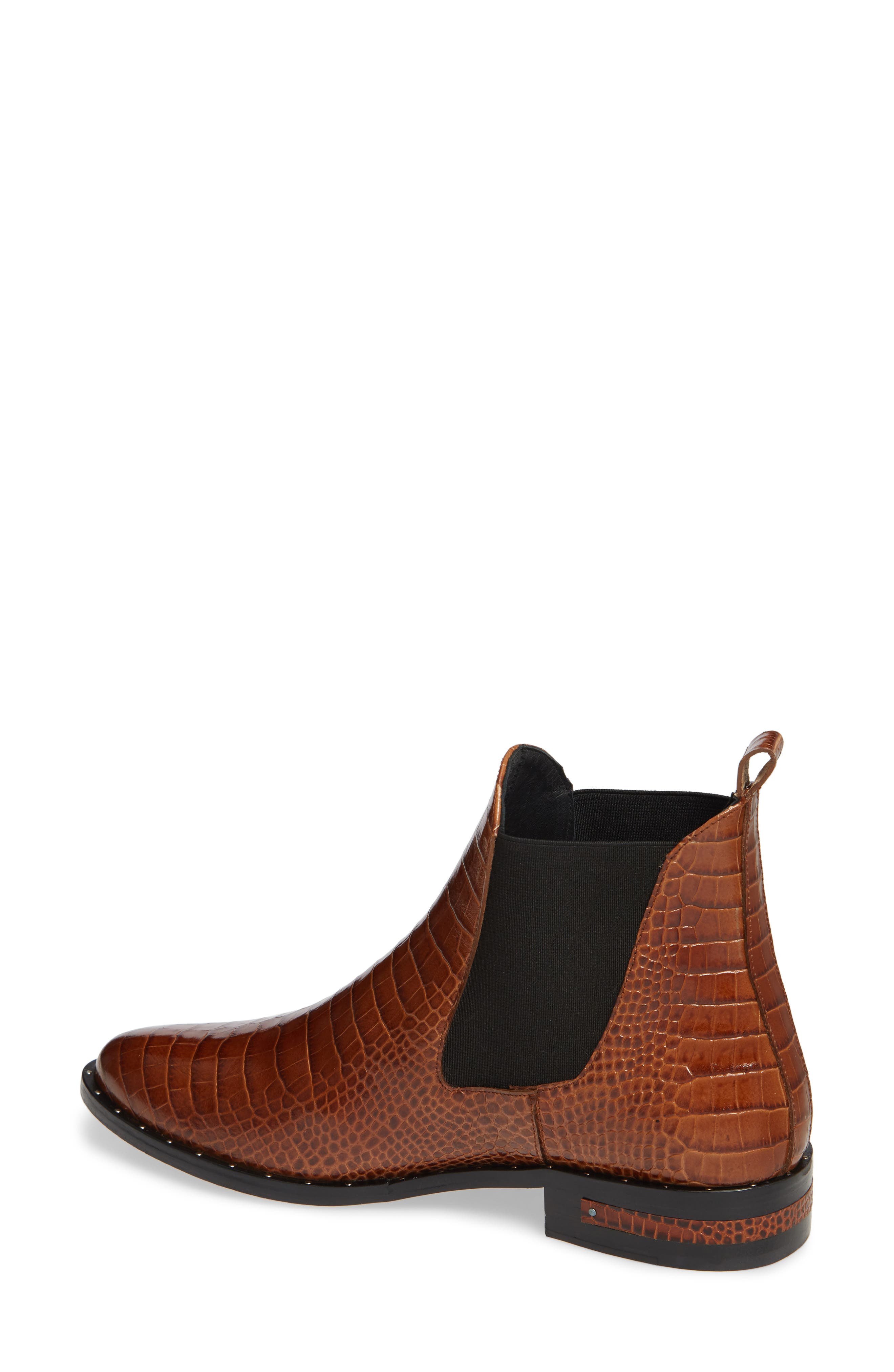 Sleek Chelsea Boot, Alternate, color, TOFFEE EMBOSSED CROC