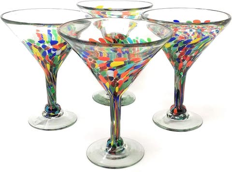 Confetti Carmen Design Modern Margarita Glasses - Set of 4