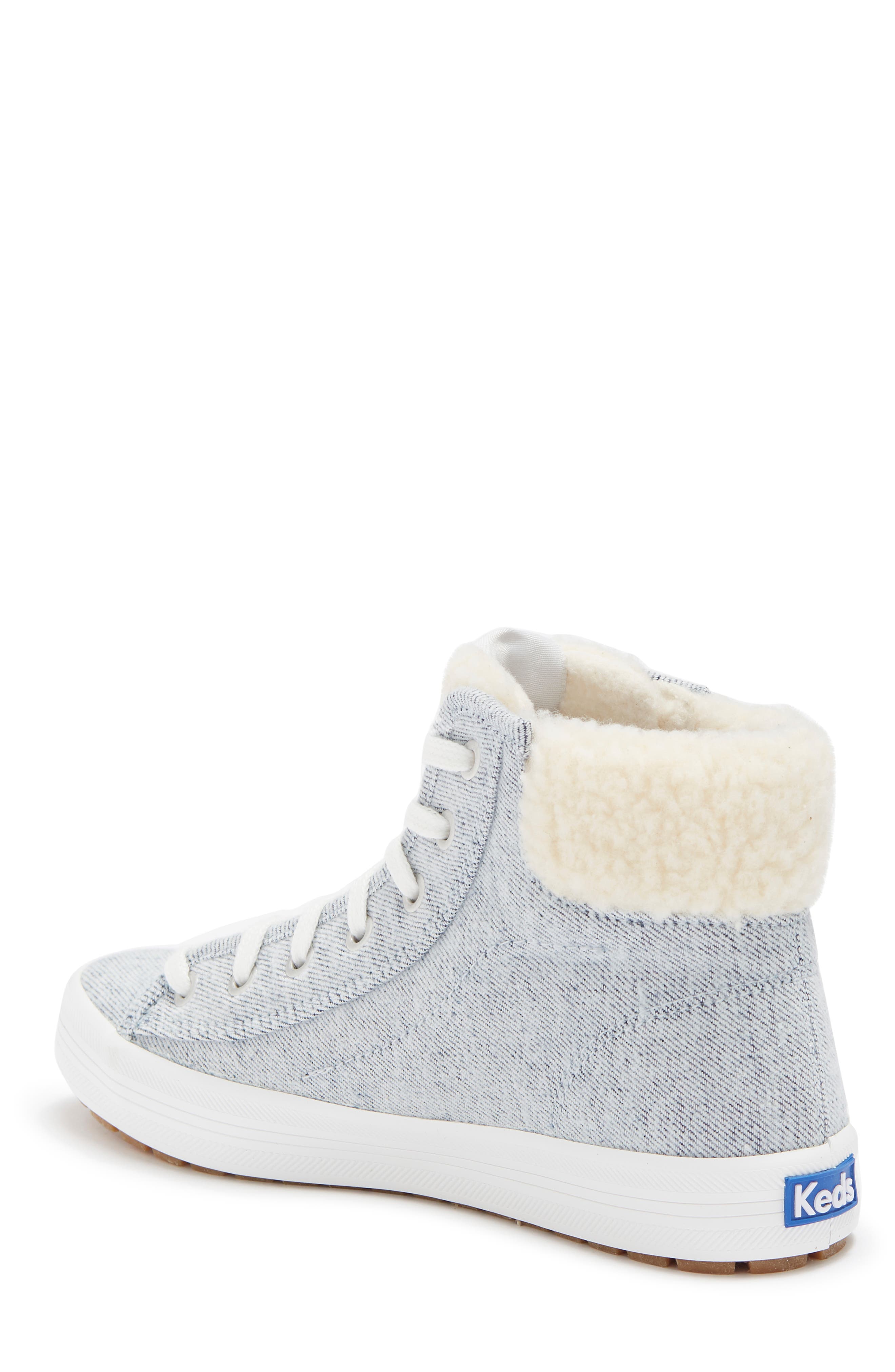 Keds<sup>®</sup> KEDS Kickstart Hi TRX Faux Fur Trimmed Sneaker, Alternate, color, 