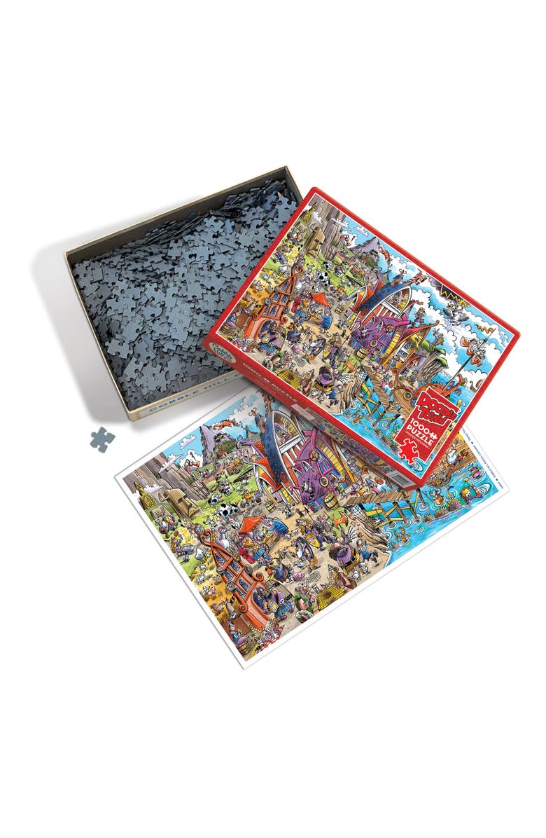 DoodleTown Viking Village 1000 Piece Puzzle Reference Poster Included, Alternate, color, Multicolored