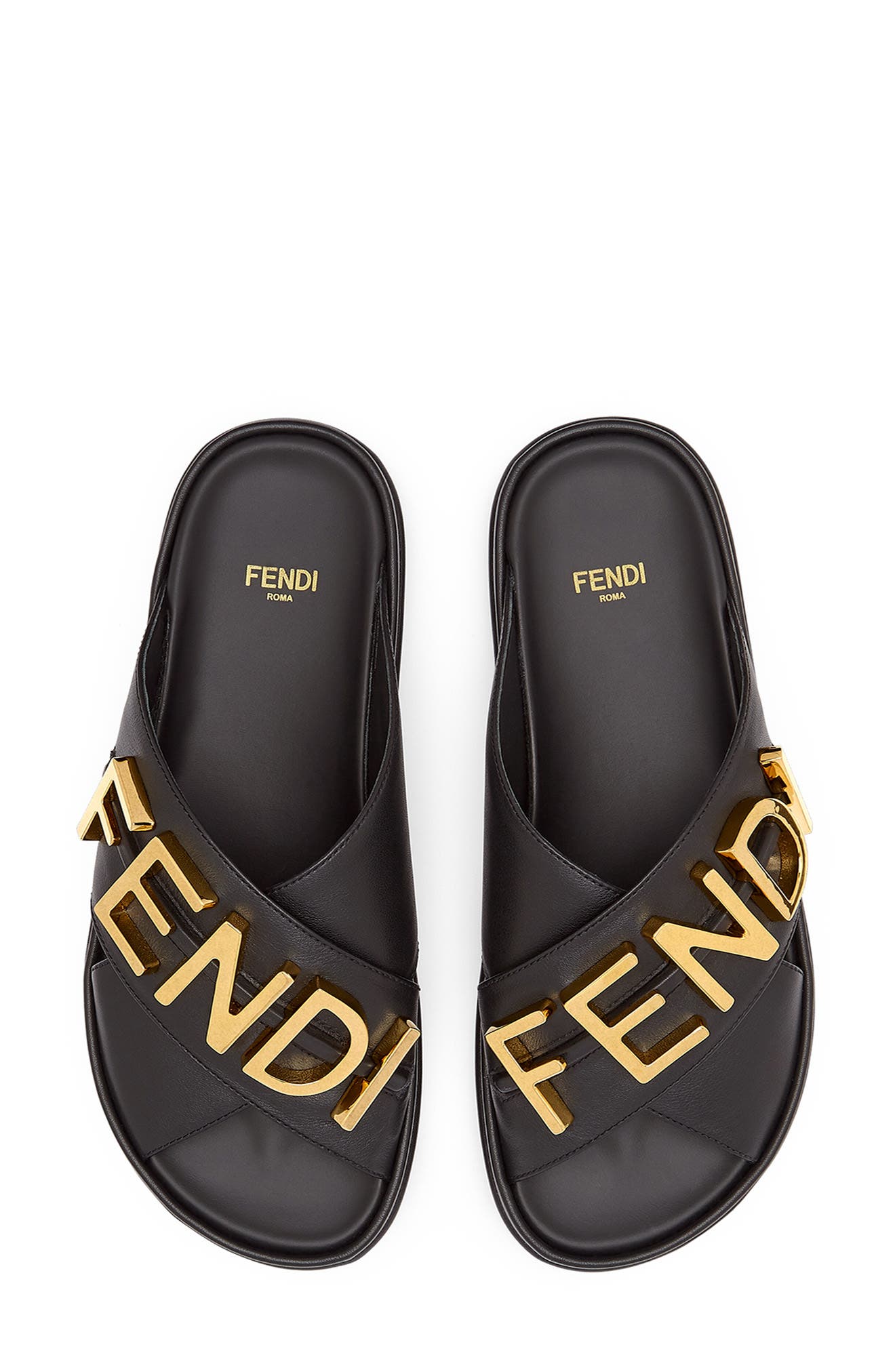 Fendi graphy Platform Slide Sandal, Alternate, color, 