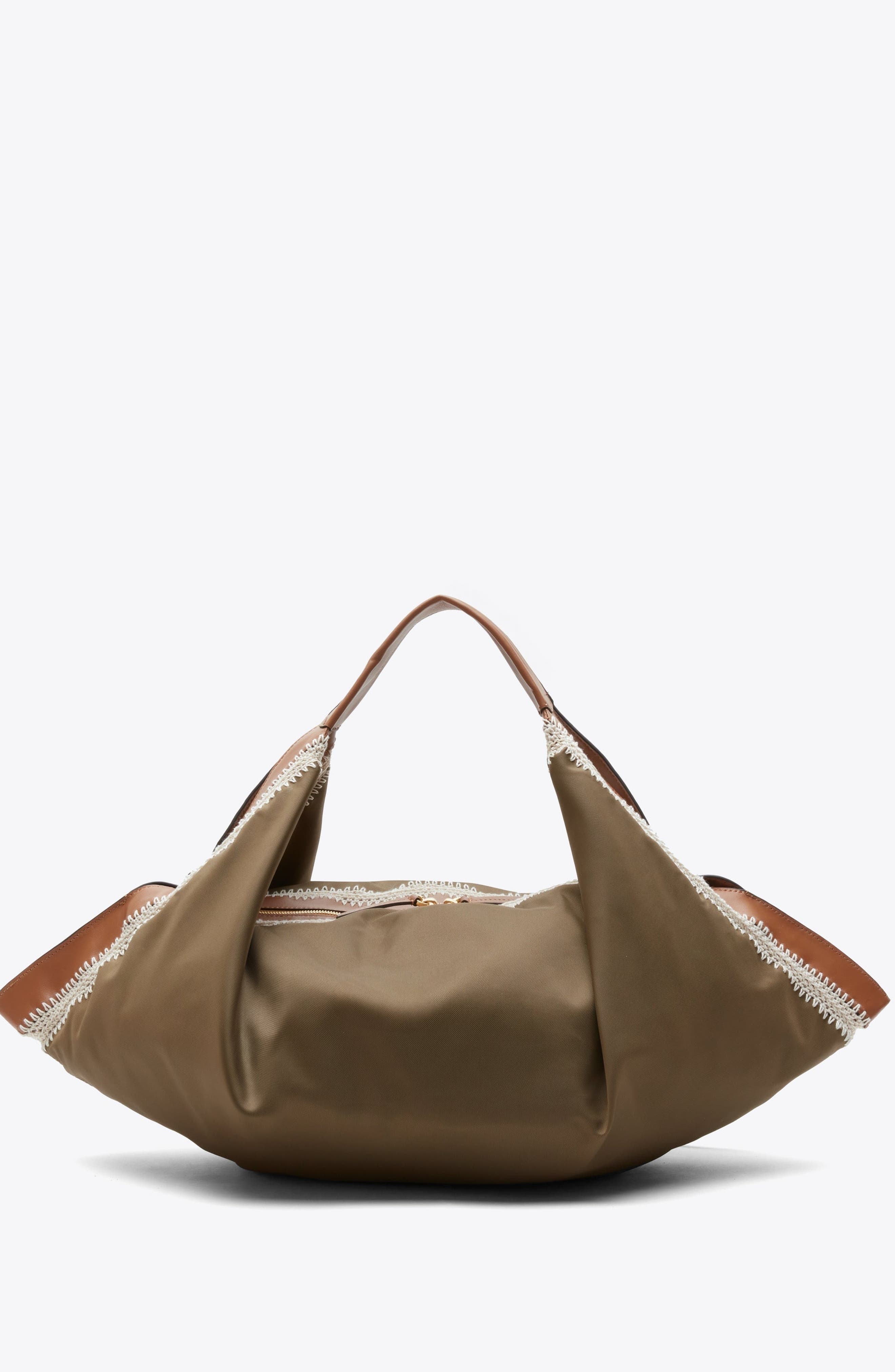 3.1 Phillip Lim Nylon Luna Bag with Contrast Stitch, Alternate, color, Mushroom