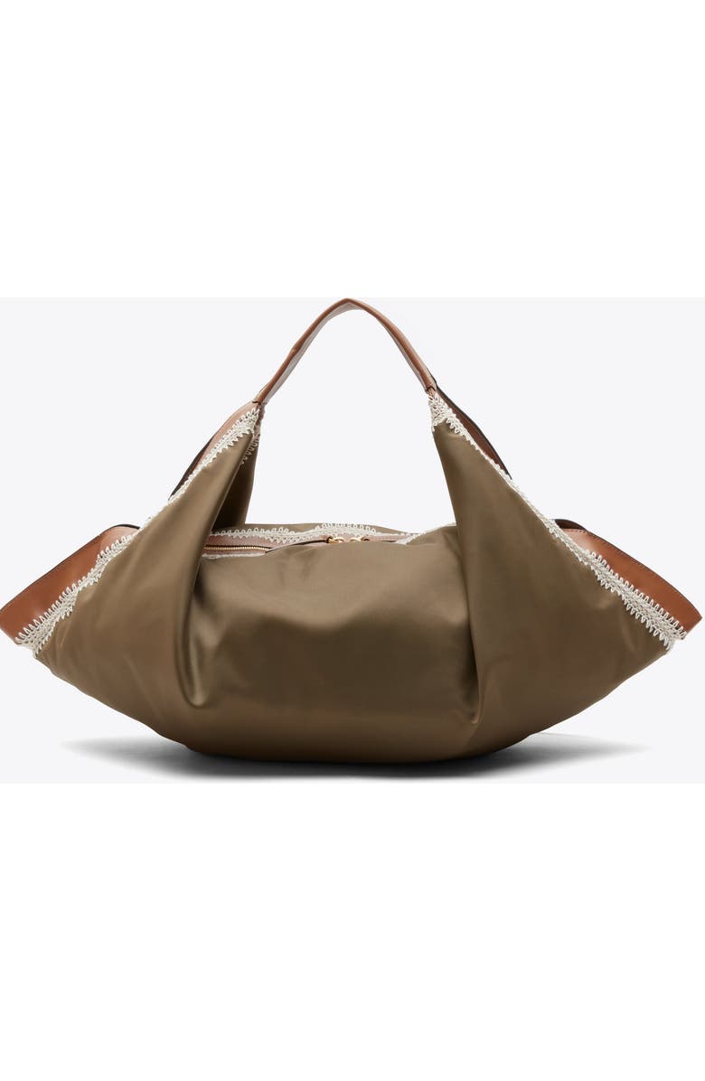 3.1 Phillip Lim Nylon Luna Bag with Contrast Stitch, Alternate, color, Mushroom