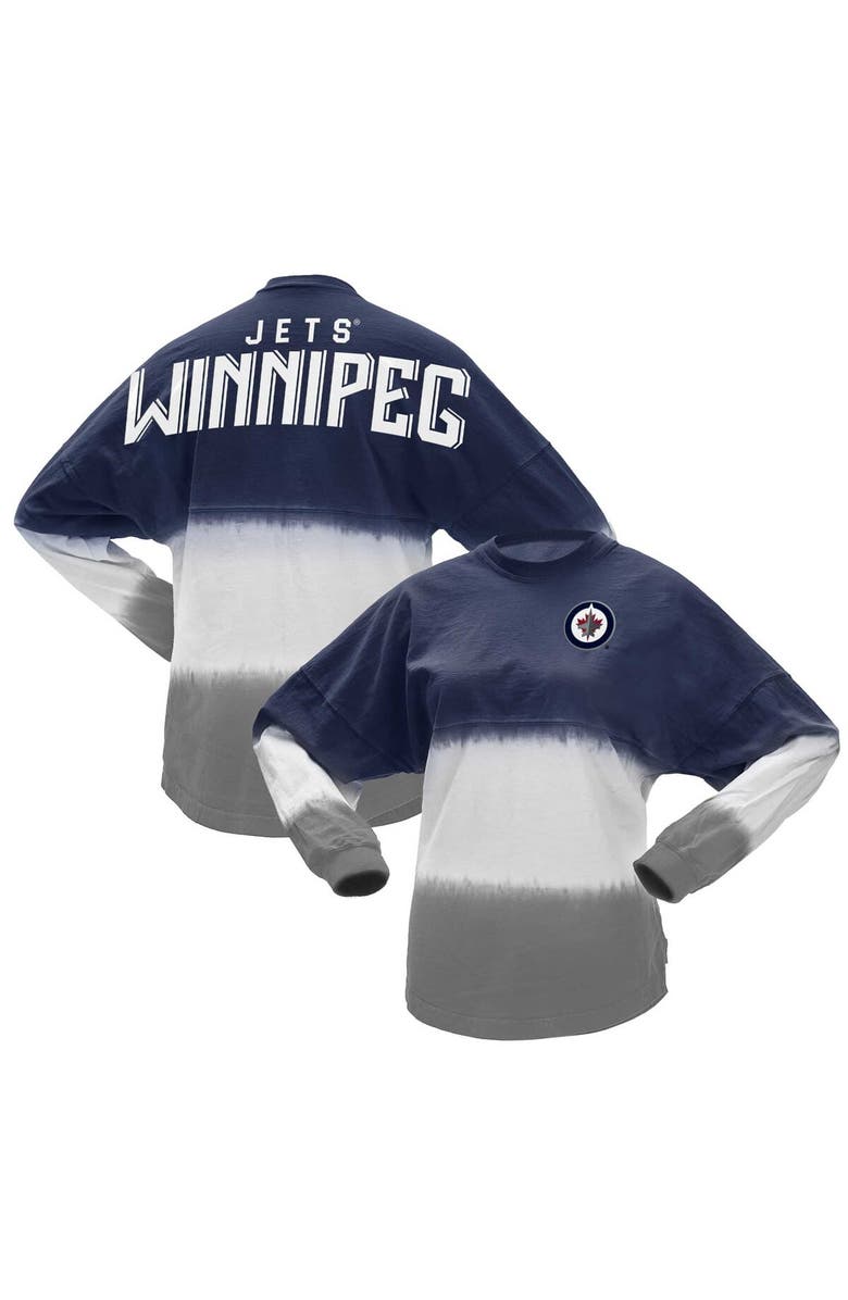 SPIRIT JERSEY Women's Fanatics Branded Blue/Gray Winnipeg Jets Ombre Long Sleeve T-Shirt, Main, color, Blue