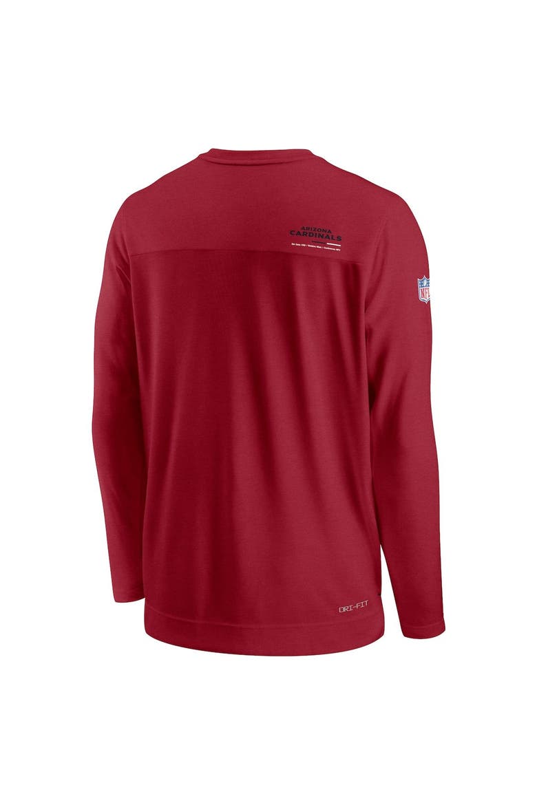 Men's Nike Cardinal Arizona Cardinals Sideline Coach Chevron Lock Up Long Sleeve V-Neck Performance T-Shirt, Alternate, color, Cardinal