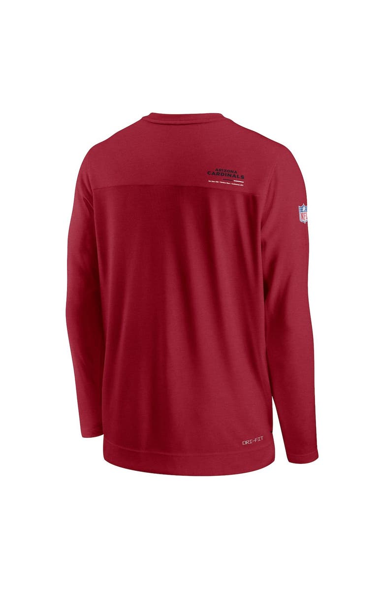 Nike Men's Nike Cardinal Arizona Cardinals Sideline Coach Chevron Lock Up Long Sleeve V-Neck Performance T-Shirt, Alternate, color, Cardinal