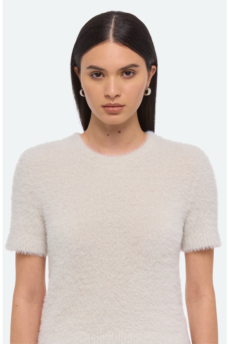 Eyelash Faux Fur Crop Top, Alternate, color, IVORY