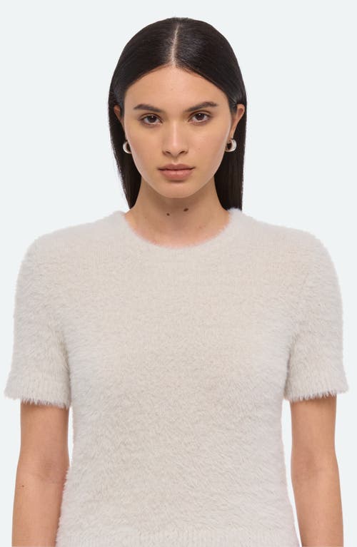 Helmut Lang Eyelash Faux Fur Crop Top In White