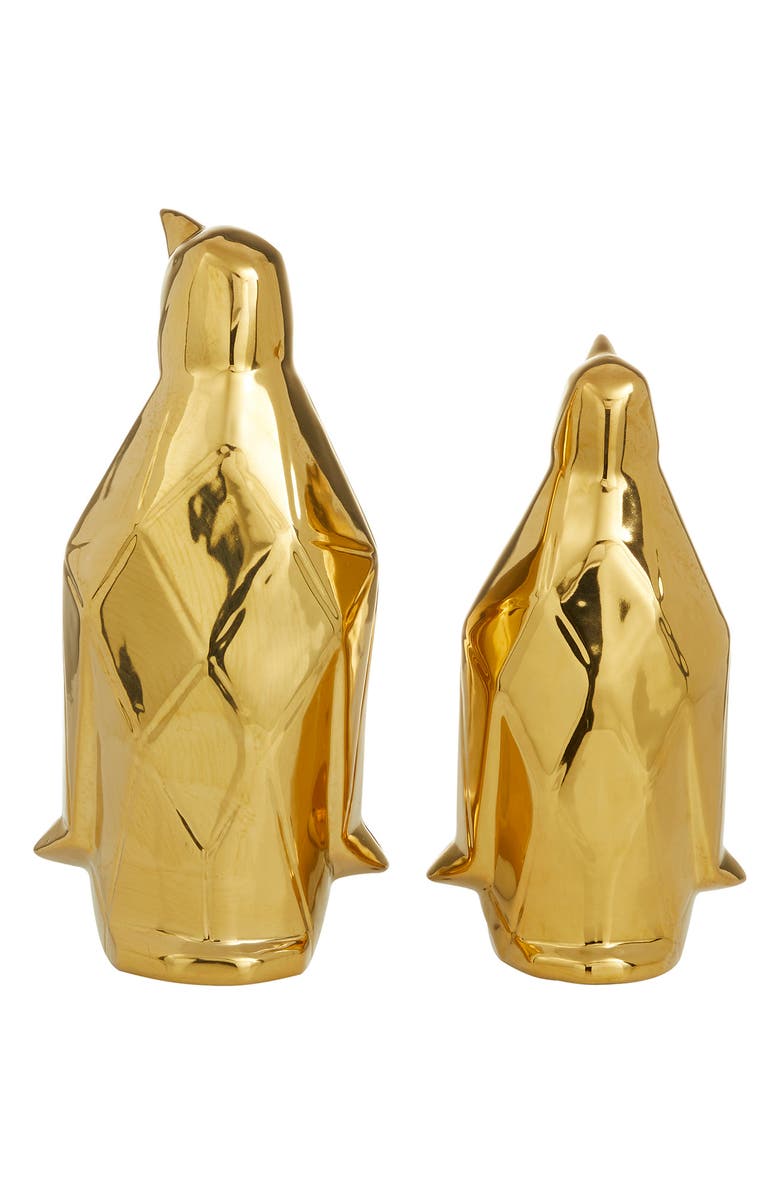 COSMO BY COSMOPOLITAN Goldtone Porcelain Glam Penguin Sculpture - Set of 2, Alternate, color, Gold