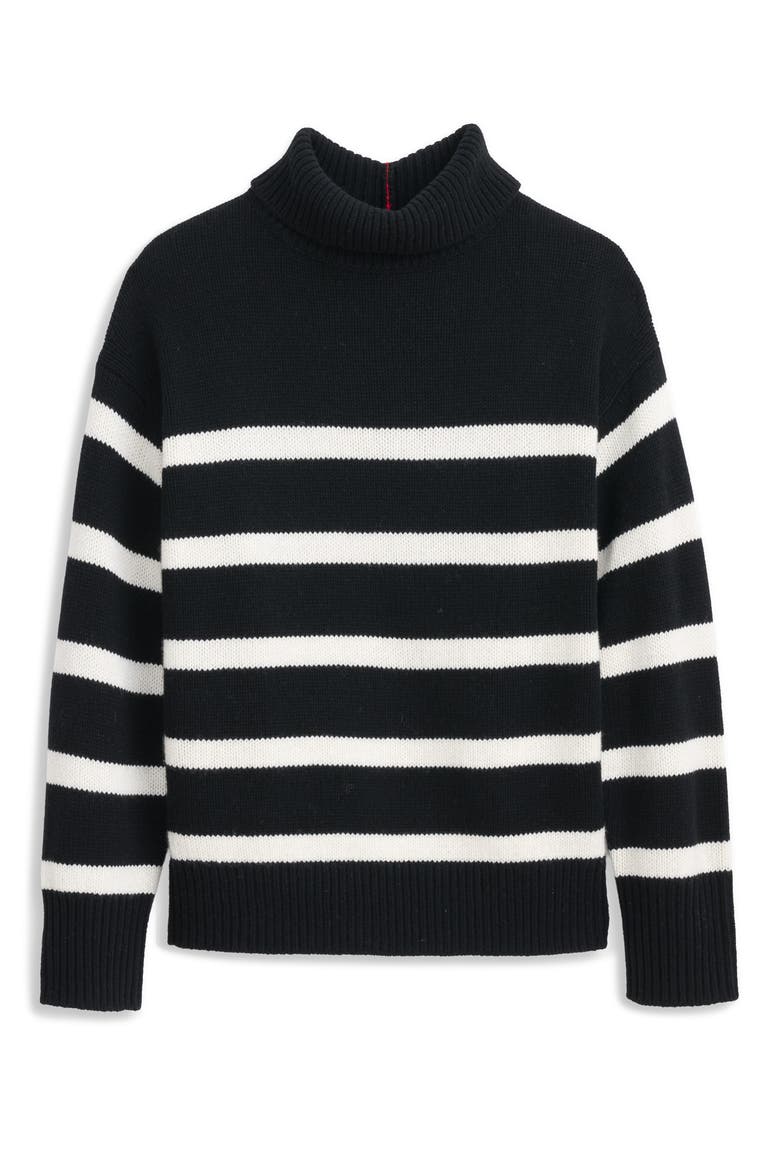 Nottinghill Turtleneck Wool Blend Sweater, Alternate, color, BLACK / WHITE STRIPE