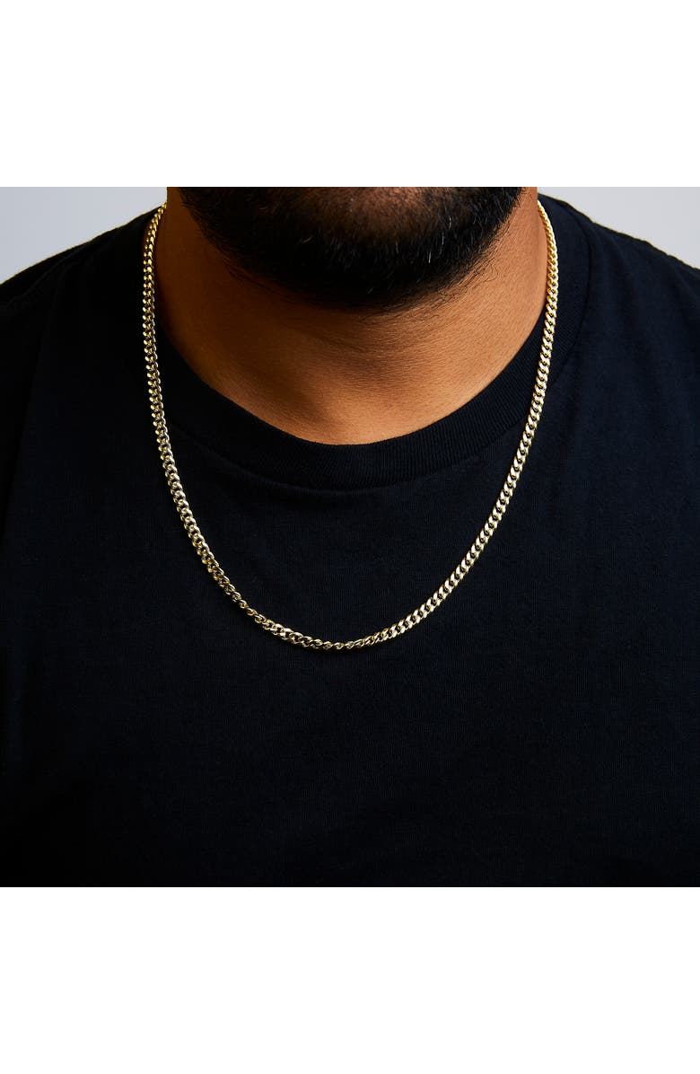 Haus of Brilliance Semi-Solid 14K Yellow Gold 4.5mm Miami Cuban Chain Necklace - Unisex Chain, Alternate, color, Yellow