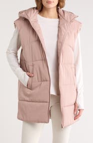 Z by Zella Hooded Long Quilted Vest