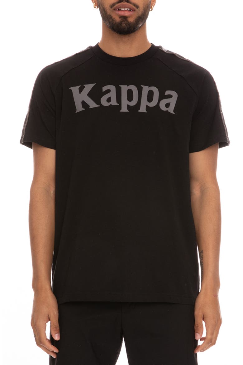 Kappa 222 Banda Deto Graphic Tee, Main, color, BLACK / GREY / WHITE