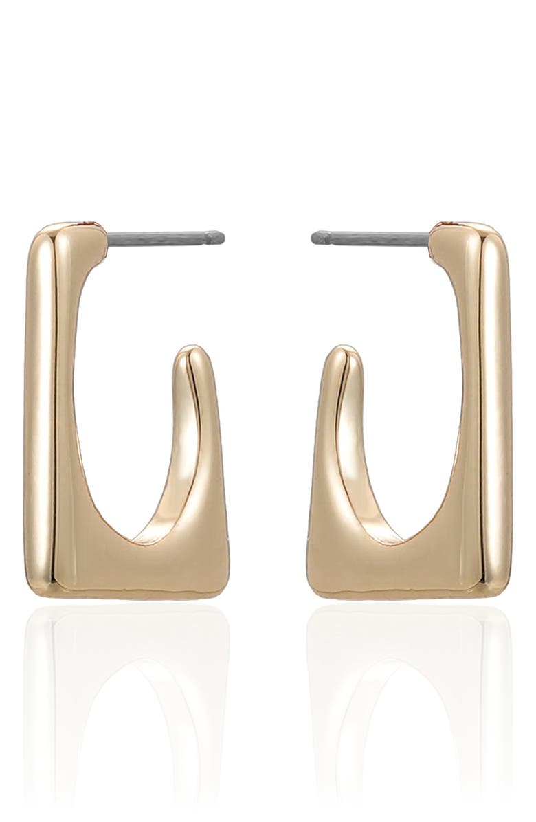 Ettika Geometric Hoop Earrings, Alternate, color, Gold