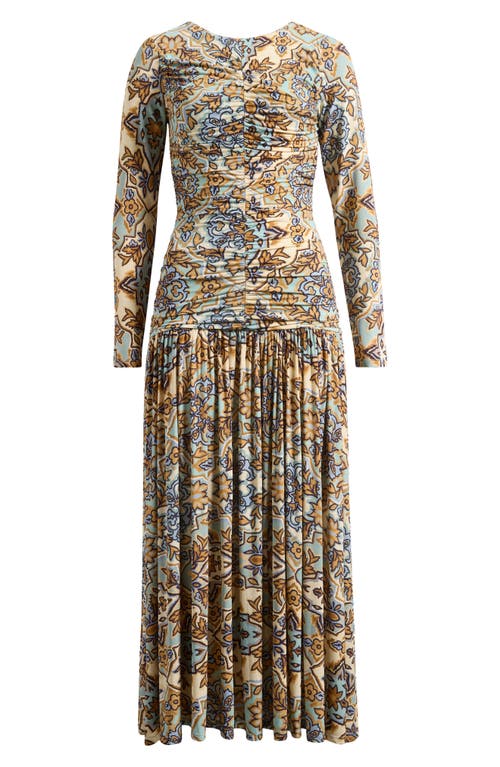 Farm Rio Winter Tapestry Long Sleeve A-line Dress In Multi