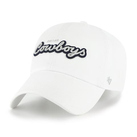 Women's '47  White Dallas Cowboys Trendy Script Clean Up Adjustable Hat