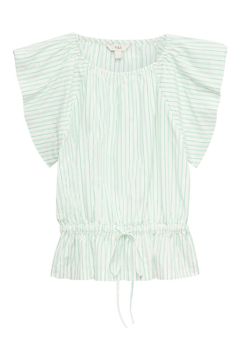 Variegated Stripe Cotton Top, Alternate, color, GREEN/ MULTI