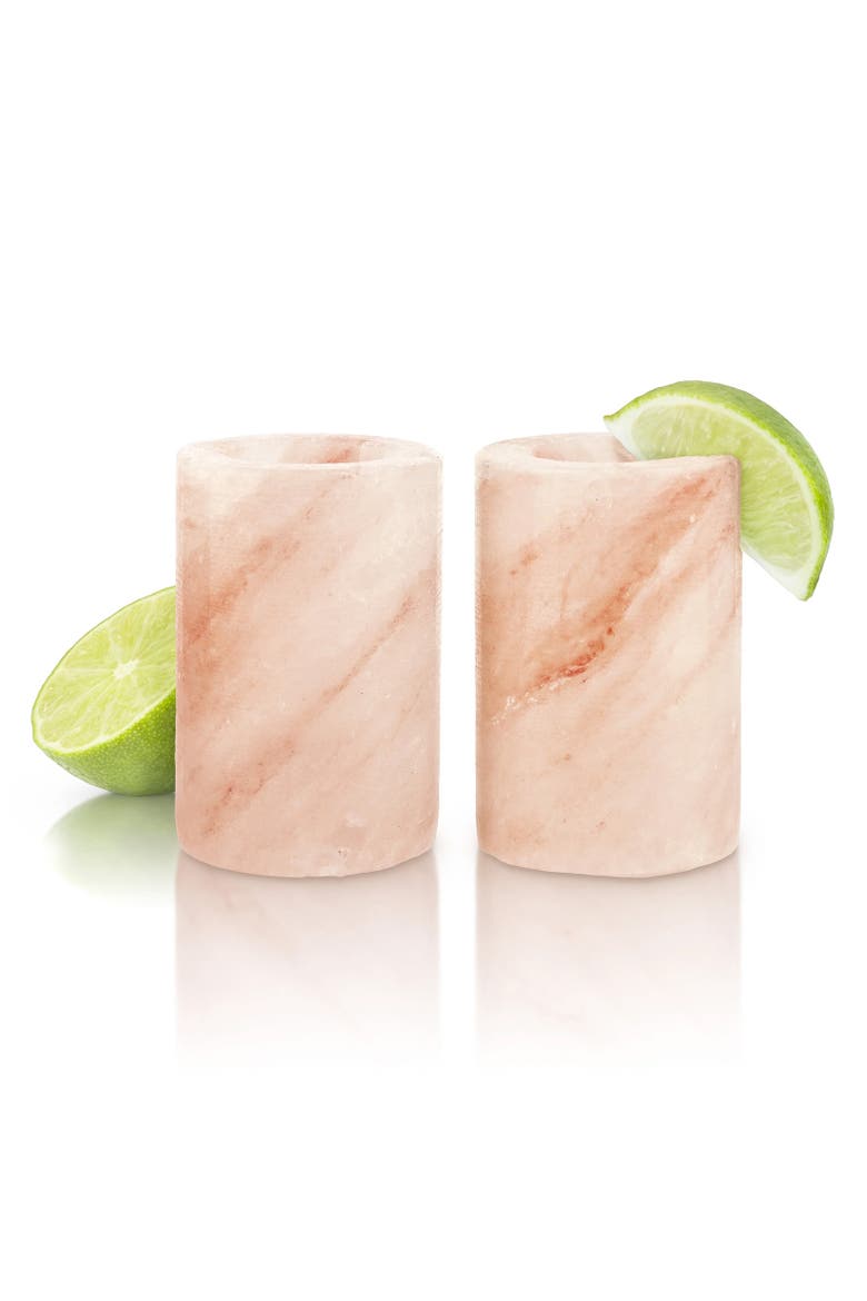 Himalayan Salt Tequila Shot Glasses, Set of 2, 1.5 oz Each, Main, color, Pink