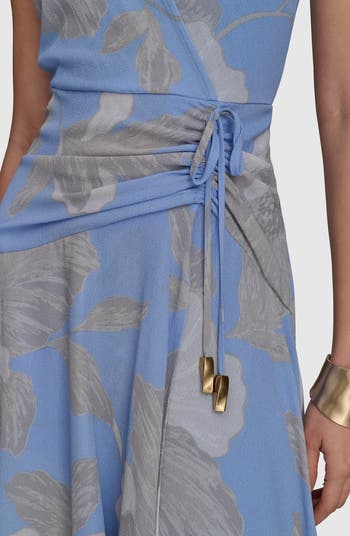 【Donna Karan New York】Sleeveless Faux-Wrap Dress Sleeveless Faux Wrap Midi Sheath | Sheath Dress | Donna Karan
