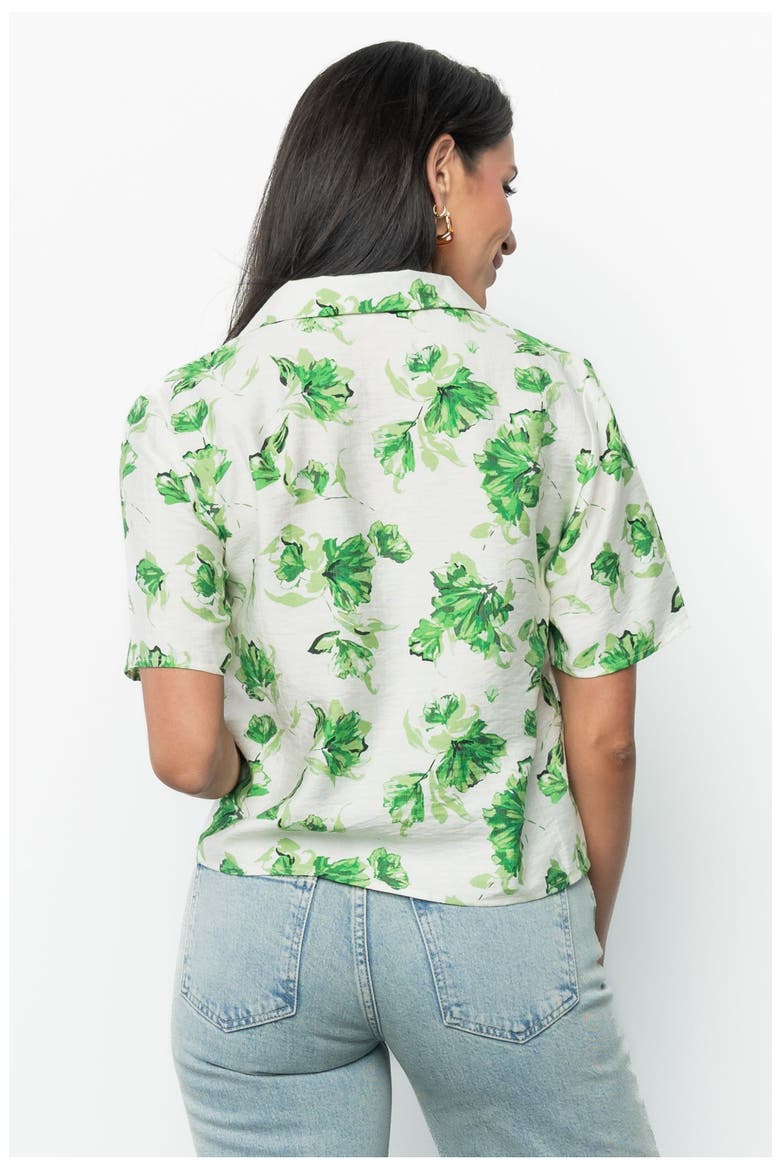 Mar Button Up Top, Alternate, color, Green Floral