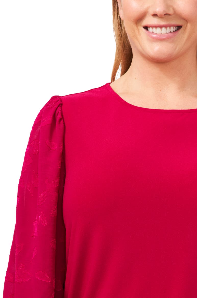 Voluminous Lace Sleeve Top, Alternate, color, PURPLE