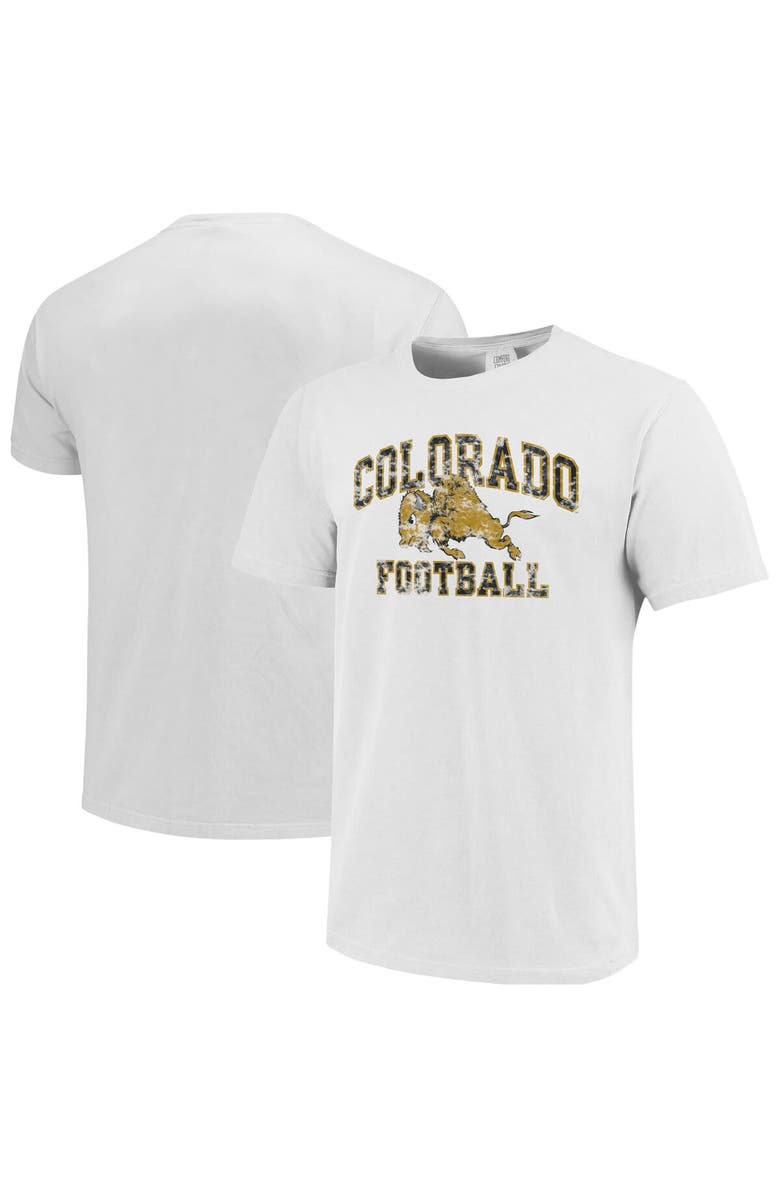 IMAGE ONE Men's White Colorado Buffaloes Football Arch Over Mascot Comfort Colors T-Shirt, Main, color, 