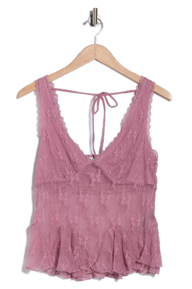 V-Neck Lace Top, Alternate, color, MAUVE
