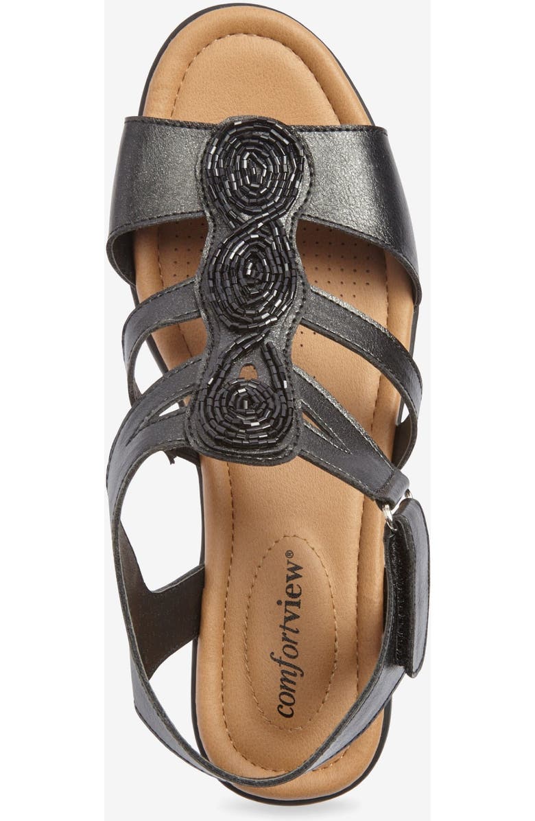 Comfortview The Maylee Sandal, Alternate, color, Black Metallic