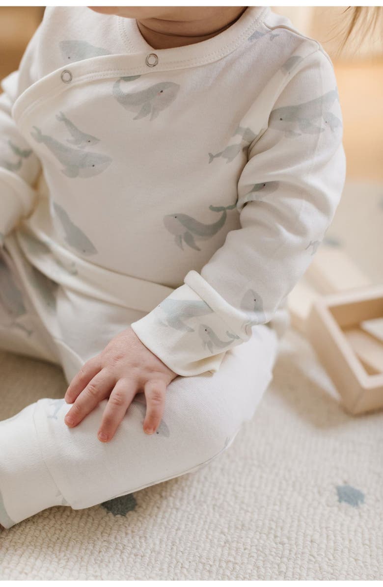 Pehr Follow Me Whale Print Organic Cotton Romper, Alternate, color, 