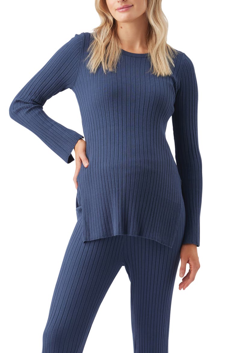 Stella Rib Nursing Knit, Main, color, French Navy