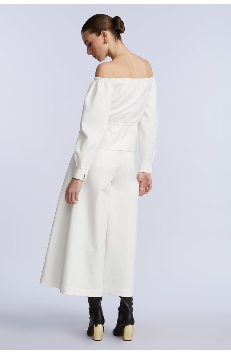 BCBGMAXAZRIA Off shoulder drawstring top, Alternate, color, Jasmine