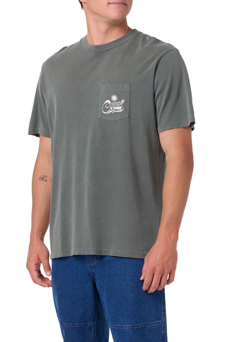 Twisted Sun Vintage Graphic Pocket T-Shirt, Alternate, color, HUNTER GREEN