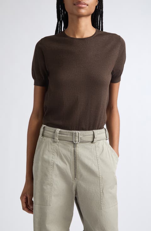 Superfine Silk Blend Keyhole Top