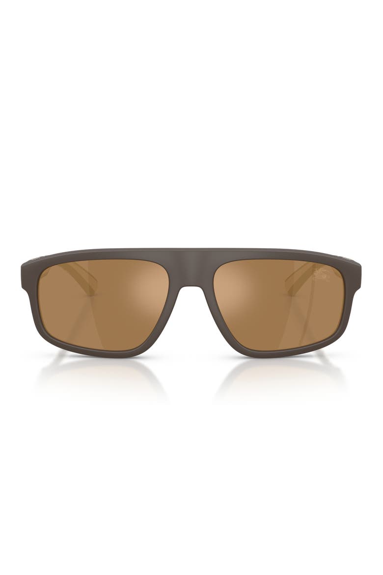 BE4501U 57mm Rectangle Sunglasses, Main, color, MATTE BROWN / BROWN BRONZE