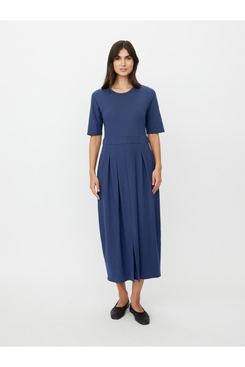 MaNaelisa Pleated Midi Dress, Main, color, Navy Blazer