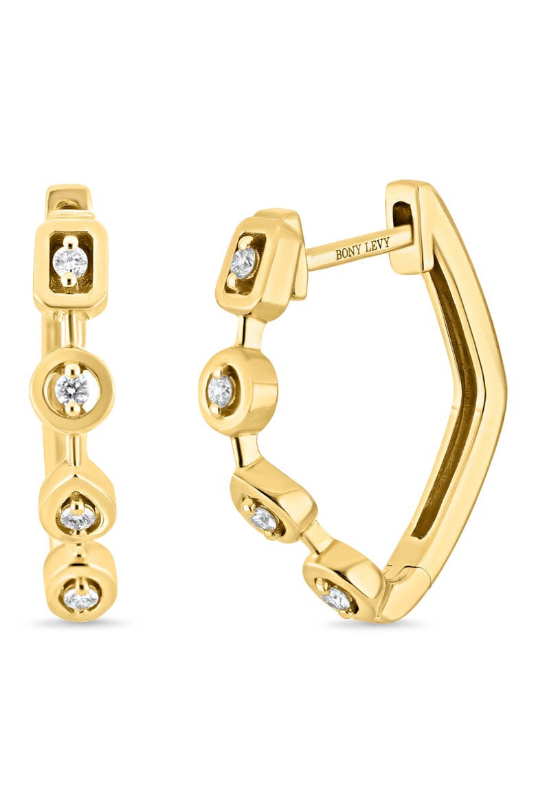 Monaco 14k Gold Diamond Hoop Earrings, Main, color, 18KY