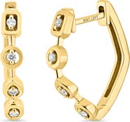 Bony Levy Monaco 14k Gold Diamond Hoop Earrings