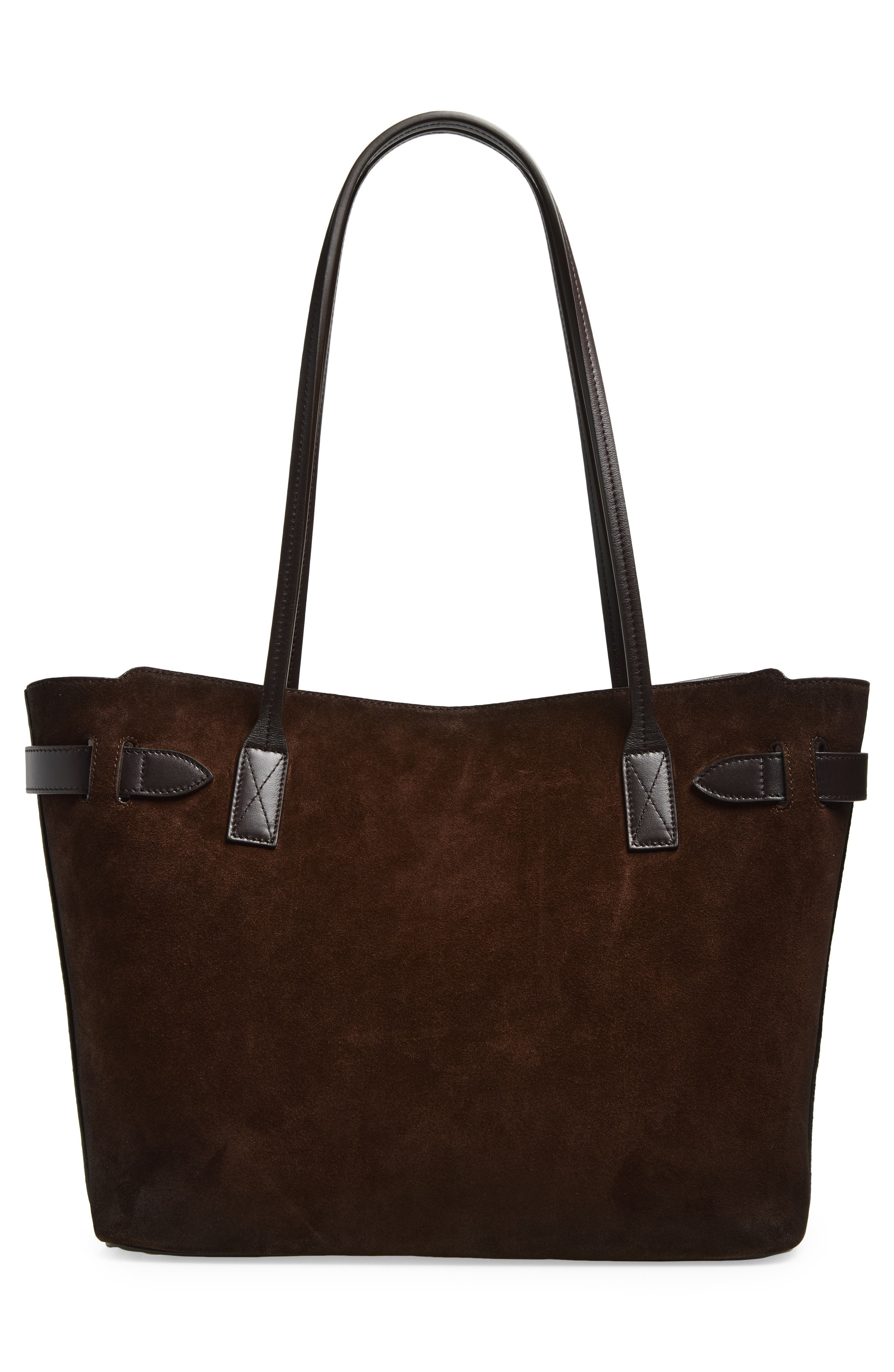 Balenciaga Medium Waxed Suede Tote, Alternate, color, 2308 Light Espresso